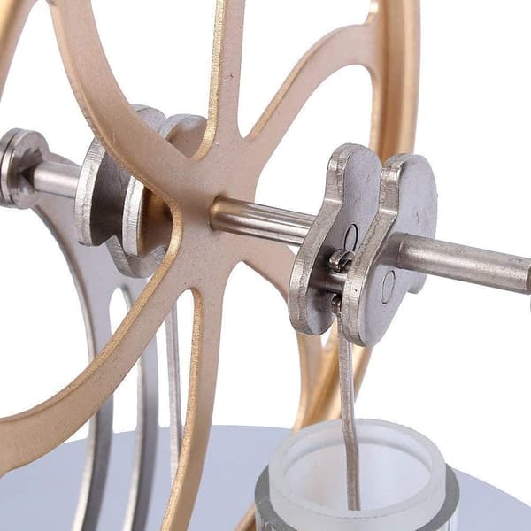 Unique Coffee Timer Steam Engine Model For Thermal Energy Conversion And Puzzle Toy, Elegant Design With Low-Friction Piston For Education And Science