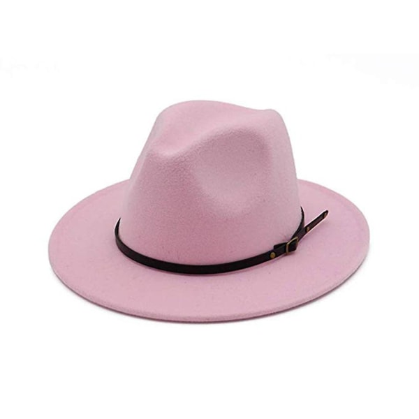 Naievear Jazz Cap Bred brätte Andas Enfärgad Fedora Hat Vinter Floppy Dam Cap Streetwear Pink