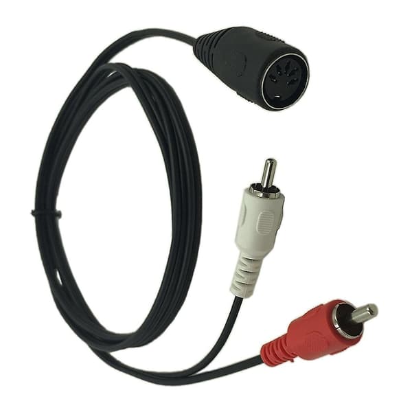 5-bens DIN han-kabel til 2 RCA han-stik stereokabel 1,5M til stereoanlæg