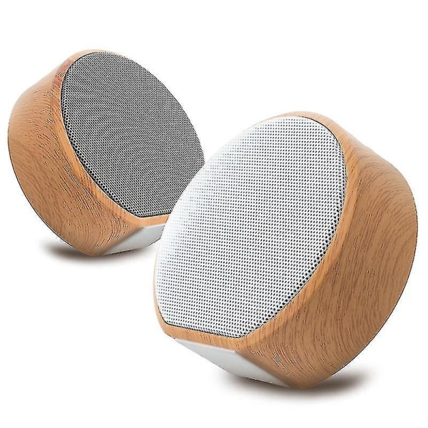 Wood Grain Trådlös Bluetooth högtalare Bärbar Mini Subwoofer Stereohögtalare white