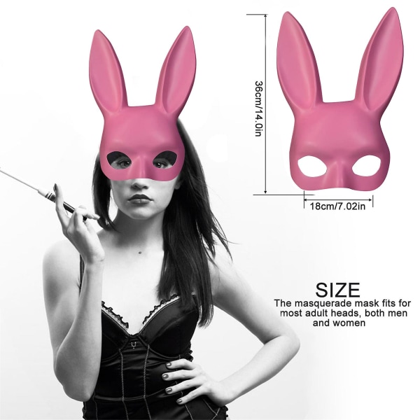 100% Ny, Sexy 1 stk Bryllup Blødt Materiale Til Cosplay Dans Party Påske- Kaninmaske Natklub Bar Prom Ansigtsmasker Pink