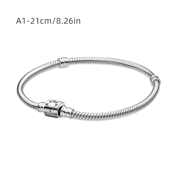 Pandora-käärmeen neule-ranneke sylinterilukolla ja sterling-hopeaa A2 21cm