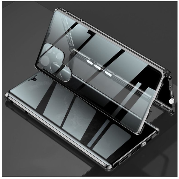 Anti Peeping Privacy Case Kompatibel med Samsung Galaxy S22 Ultra/s22, dubbelsidigt magnetiskt cover av härdat glas Black For Galaxy S22 Ultra