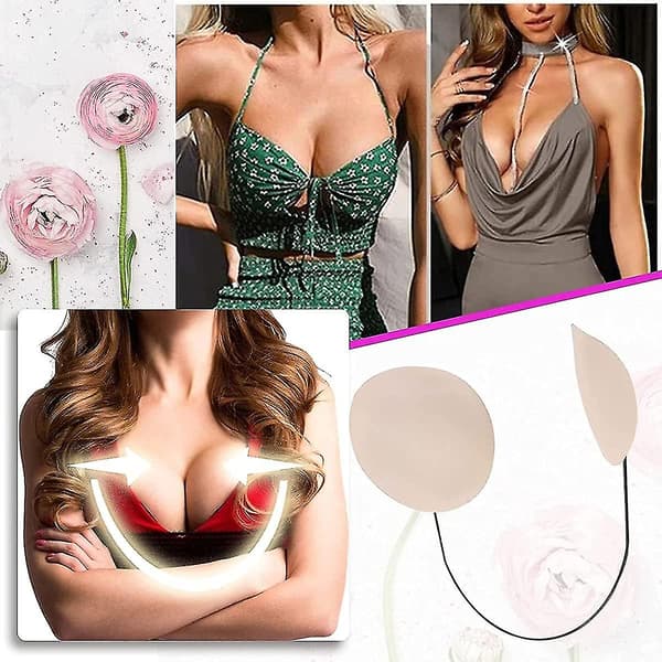 Push Up Frontlös BH Kit Djup Urringning BH Kit BH Dold BH Hud Beige