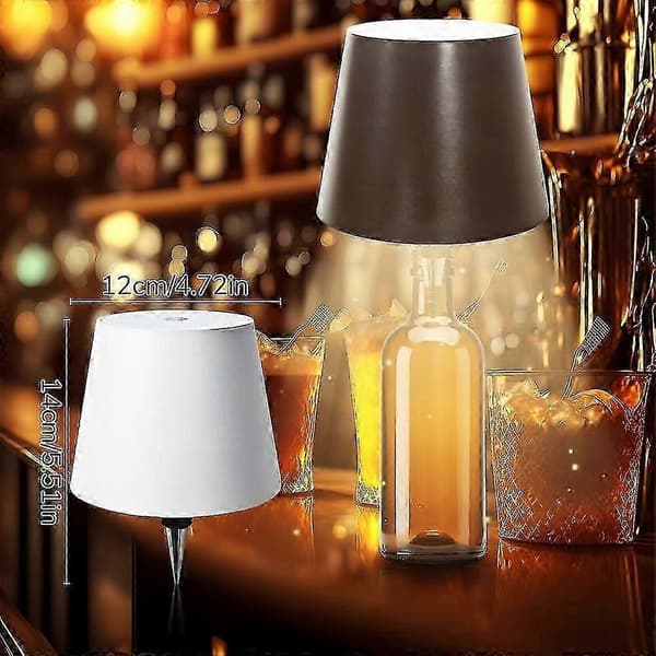 Langaton pullon pää, kannettava langaton LED-pullolamppu 3 himmennystilalla, ladattava kosketuspullo mihin tahansa pulloon White