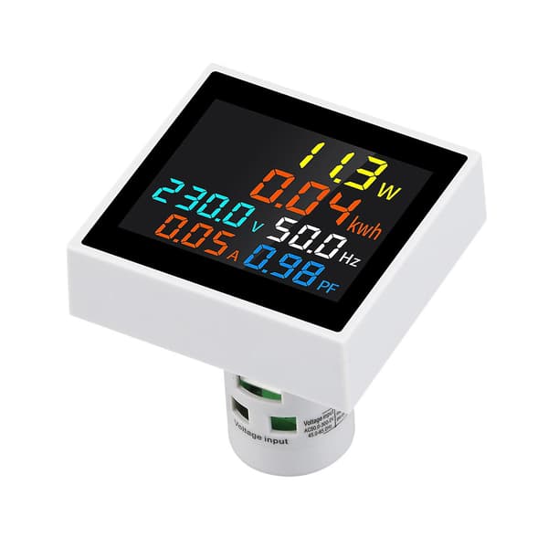 LCD AC Voltmeter Amperemeter Wattmeter Effekt Energi Frekvensmåler Strømmonitor Wyelv