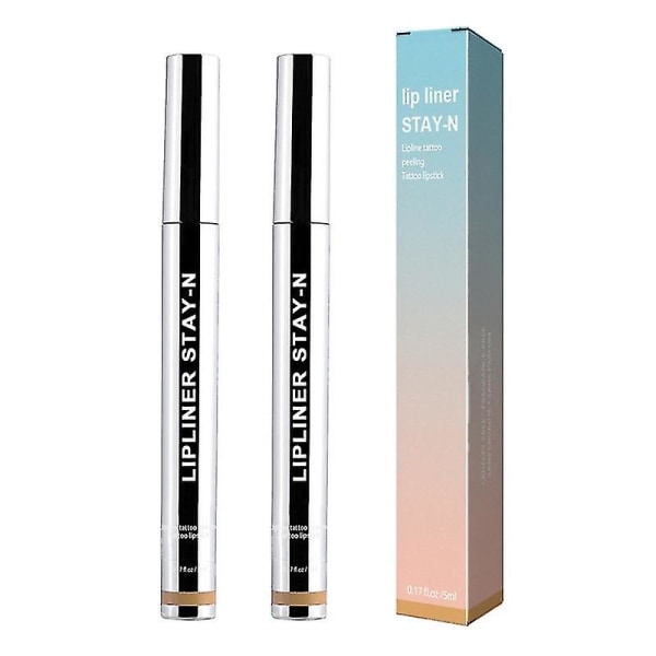 2stk Lip Liner Peel Off Lip Tattoo Lip Stain Langvarig opphold i sminke Nærende