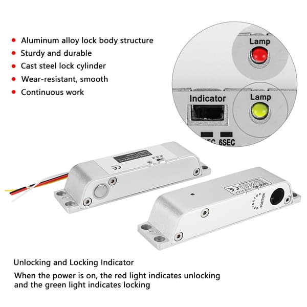 12V DC 1000KG Electric Magnetic Drop Bolt Door Lock Gate Access Control