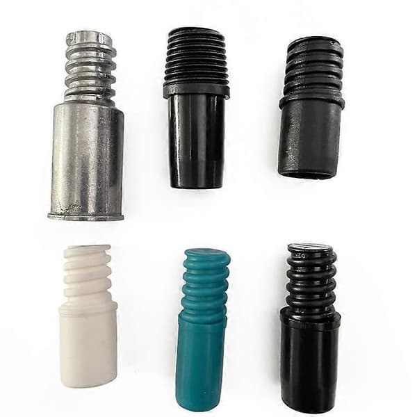 Broomförlängningsstångsadapterspetsar Plastgängade Handtagsspetsar Ändadapter Black 4X1.5CM