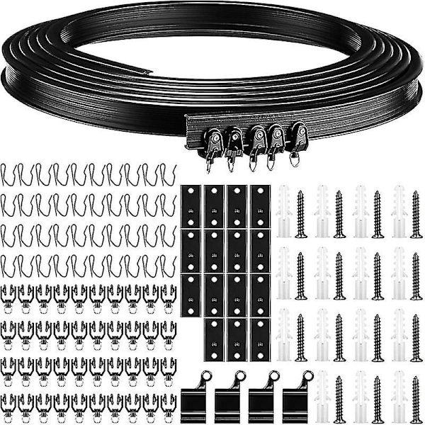 5 Meter Svart Böjbar Takskena för Gardiner Flexibel Takgardin 5 M