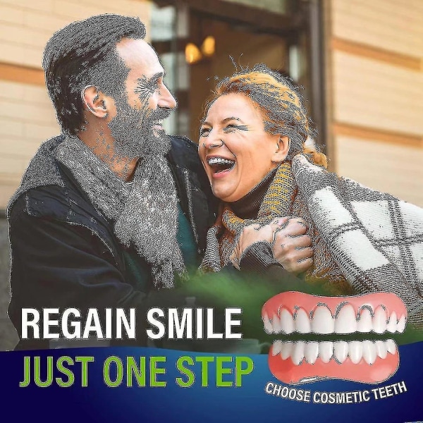2023 Nye 2 sæt tandproteser, over- og underkæbeproteser, naturlige og behagelige, beskyt tænderne, og genvind et selvsikkert smil