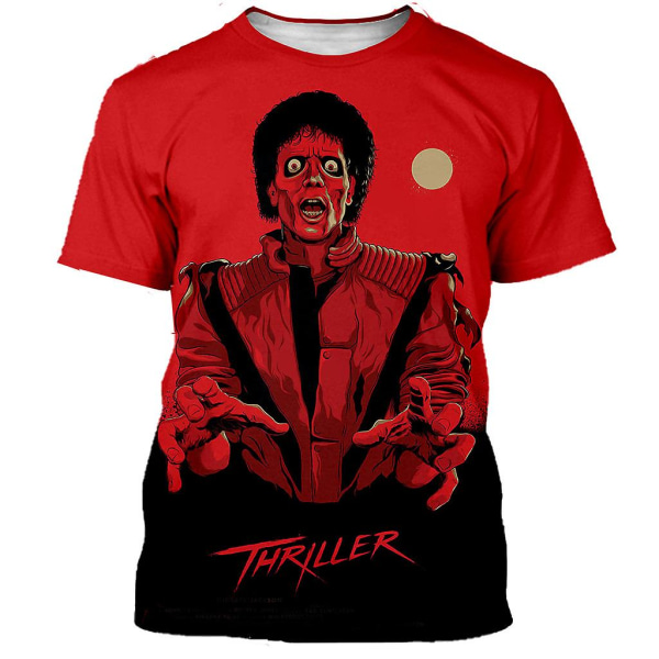 Michael Jackson T-skjorte Herre Kvinner Mote Uformelt 3d-trykte T-skjorter Harajuku Style Oversized T-skjorte Hip Hop Streetwear Topper 1 XXXL