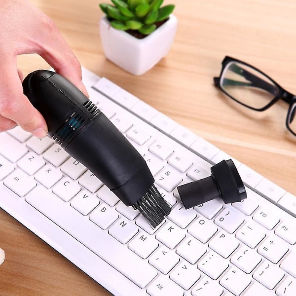 Mini Støvsuger Tastatur Rensebørste Laptop Shell Cleaner Dust Brush Bærbar Usb Black