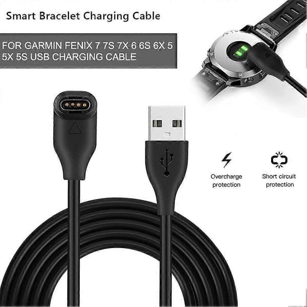 USB-opladerkabel til Garmin Fenix 6 / 6S / 6X Pro Sapphire