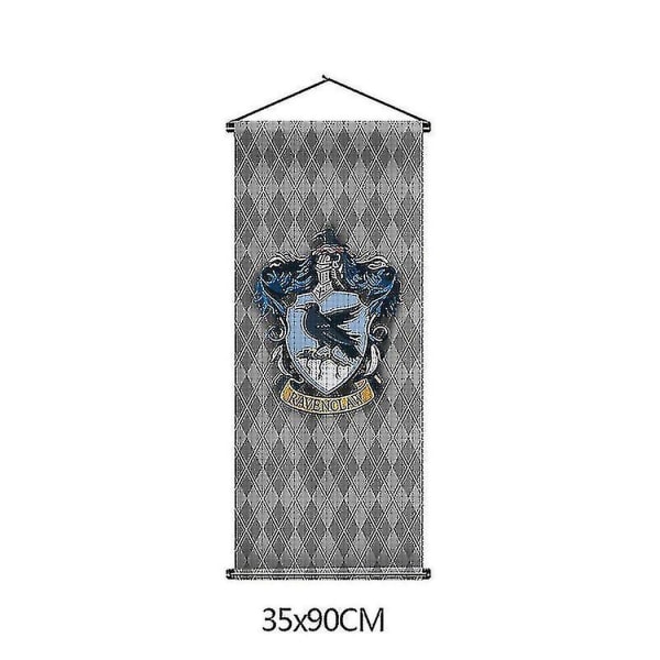Harry Potter Fan Plaid Hængeflag Hogwarts School of Witchcraft And Wizardry Flagtapet Indendørs Scene Dekorativt Hængeflag Ravenclaw 35*90cm