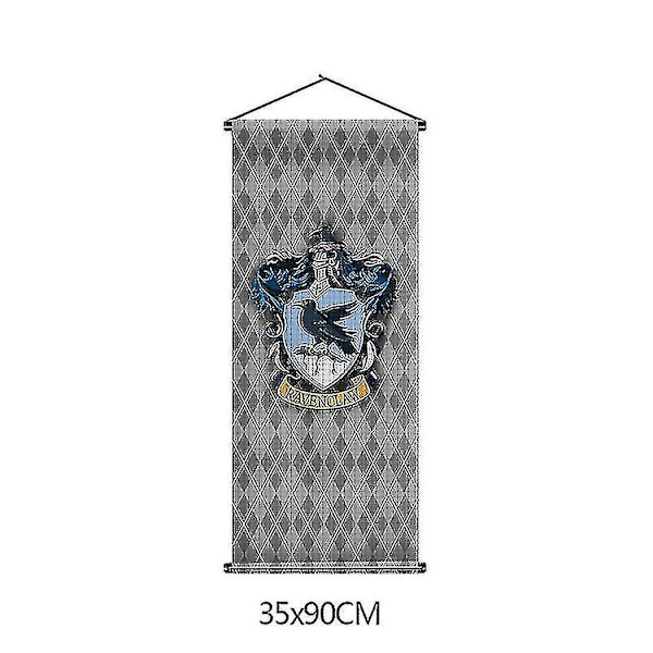 Harry Potter Fan Plaid Hængende Flag Hogwarts Skole for Heksekunst og Trolddom Flag Tapestry Indendørs Scene Dekorativ Hængende Flag Ravenclaw 35*90cm