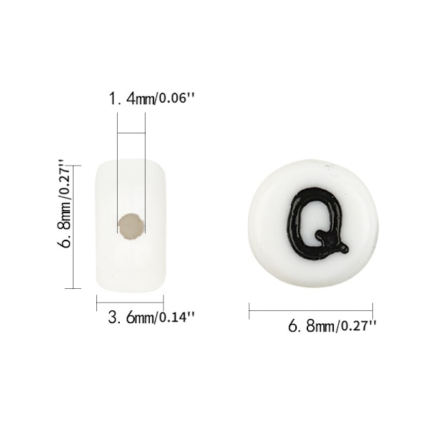 100/200/300 kpl 7 mm akryylivärisiä vokaaleja yksinkertaisia kirjaimia pyöreitä litteitä helmiä DIY-kotitekoiseen kaulakorun ja rannekorun koruihin satunnainen sekoitus 3 Random Mix3 100pcs