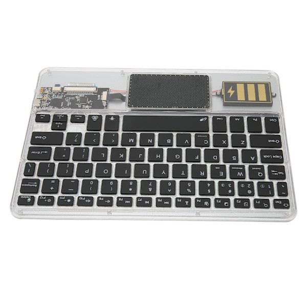 Trådløst Bluetooth-tastatur Multifunktionelt akryltastatur til Windows til Android til IOS Sort 0.3