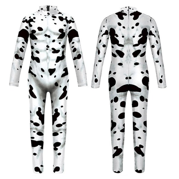 Dalmatiner Cosplay Kostume Til Voksne Børn Dyre Jumpsuit Halloween Forklædning Karneval Kostume 130 cm