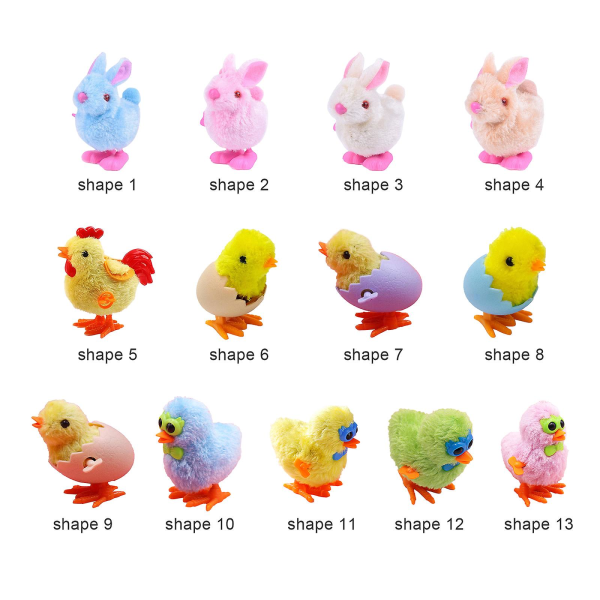 Easter Bounce Chick Broken Shell Chicken Multicolor Plastic + Plush Interactive Toys shape 9