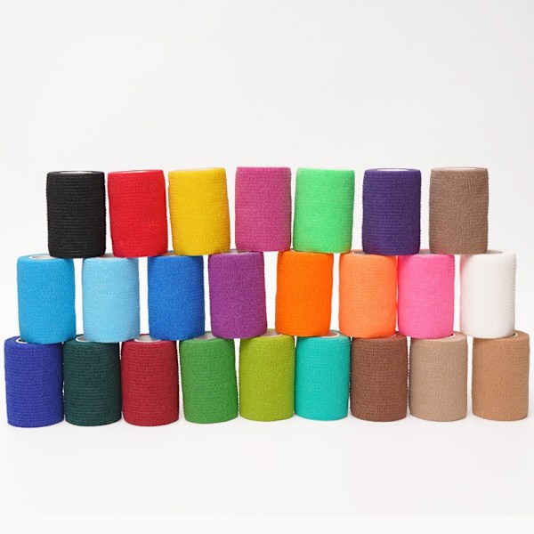 2 stk. farvede elastiske selvklæbende sportsbandager til hånd og håndled, bandage til binding af ko-ben og bordben, beskyttende bandage Smaragdgrøn Emerald Green 10cm*4.5m