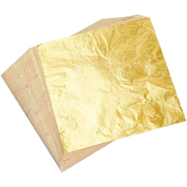 100 ark imiteret roseguldblad til guldbelægning Håndværk Kunstprojekter Håndværksdekoration (14 X 14 Cm) A Gold