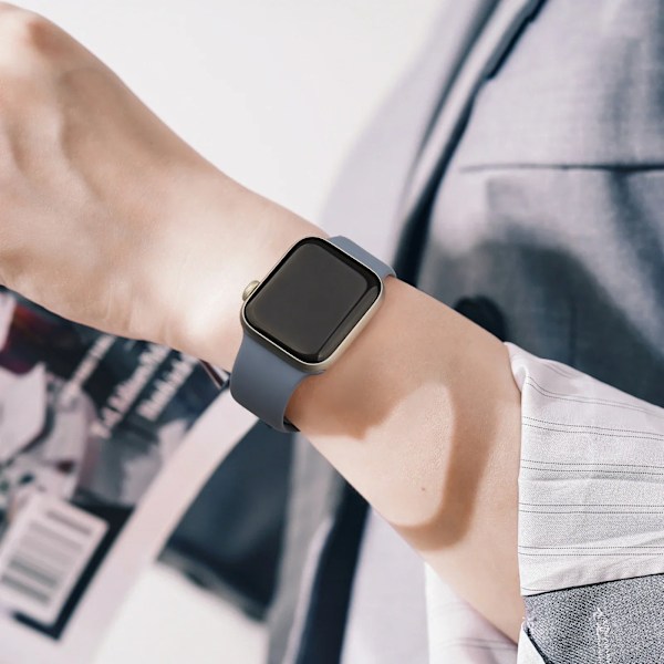 Pehmeä silikoniranneke, yhteensopiva Apple Watch 8 7 6 5 4 3 SE -rannekkeen kanssa, yhteensopiva IWatch Ultra 49mm 45mm 41mm 40mm 44mm 38mm 42mm -kellon kanssa lavender