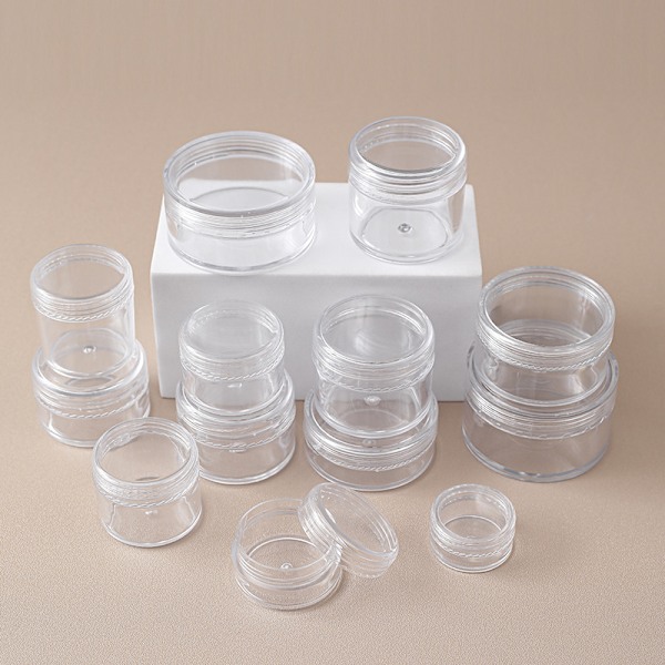5 förvaringsburkar 10ml transparenta