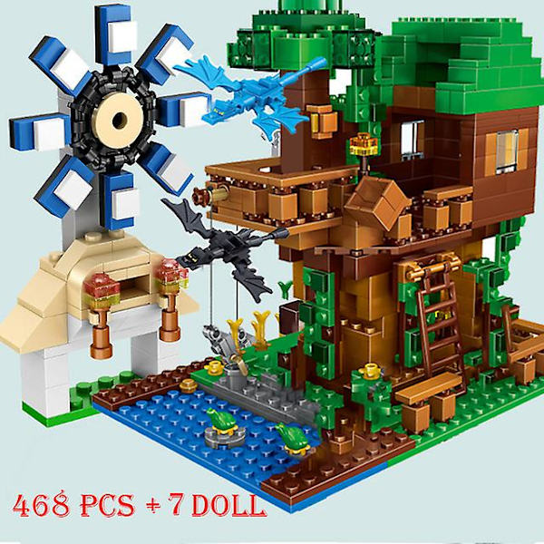 1500 delar Myworld Klossar Set Min Gruva Berg Grottor Vattenfall By Jungle Trähus Figurer Modell Byggklossar Leksaker Presenter - Klossar - A0009