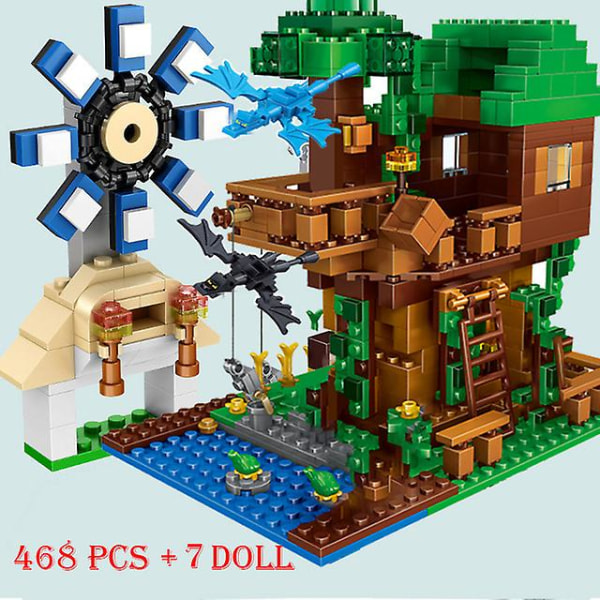 1500kpl Myworld Bricks Set Mine Farm Mountain Cave Vesiputous Village Viidakko Treehouse Figuurit Malli Rakennuspalikat Lelut Lahjat - Blocks - A0009