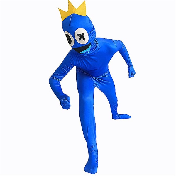 Rainbow Friends Cosplay Kostume til Børn (4-9 år) - Unisex Halloween Jumpsuit Party Outfit Gave Blue 4-5 Years