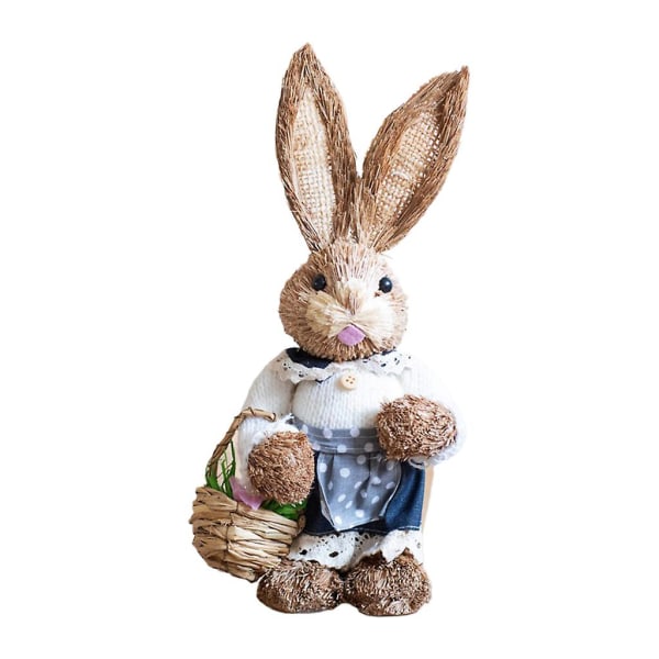 Søt strå kanin kanin påskepynt feriehus hage bryllup ornament 6