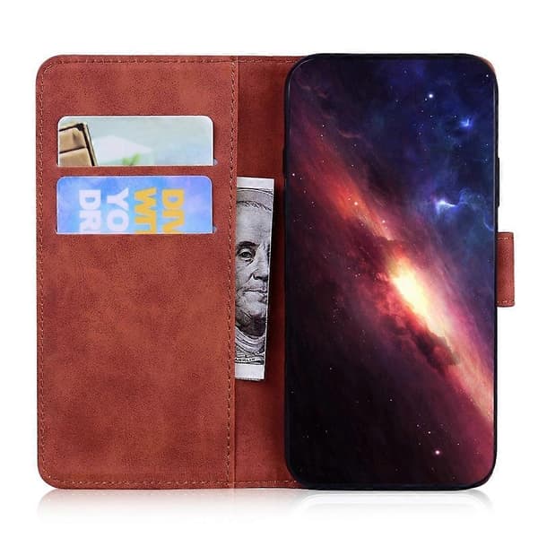 Tiger Präglat Läderfodral För Redmi 14C 4G Brown