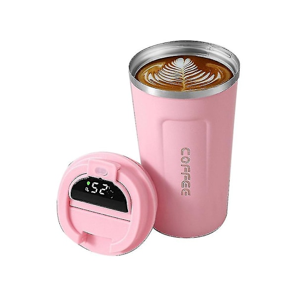 510 ml Smart Thermos Bottle for Coffee with LED Temperature Display, Thermal Pink