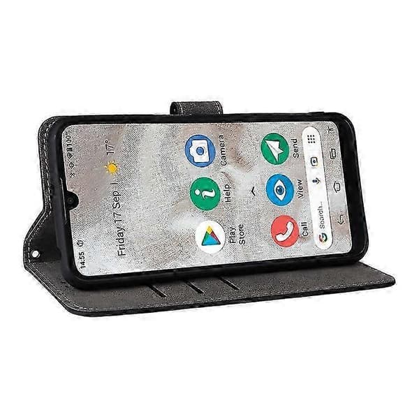 Doro 8100 / 8200 Plånboksfodral med Stativ RFID-skydd PU-läder Telefonfodral & Rem Black