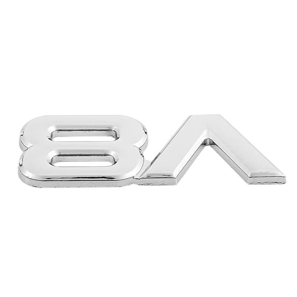 3x 3D Silver Auto Motor V8 Bildekal Emblem Badge 7,5x3,5cm