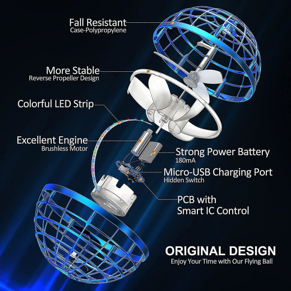 Amerfist Flygende Ball Leke, Svirrende Kule, 2022 Magisk Kontroller Mini Drone, Boomerang Spinner 360 Spinning Spinner Ufo Trygg for Barn og Voksne