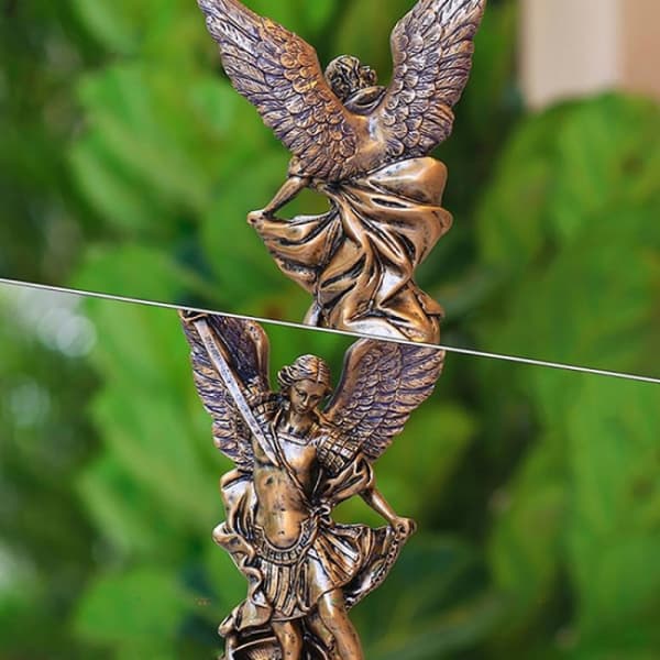 Statue Ærkeenglen Michael St Skulptur Figurer Religiøs Kat