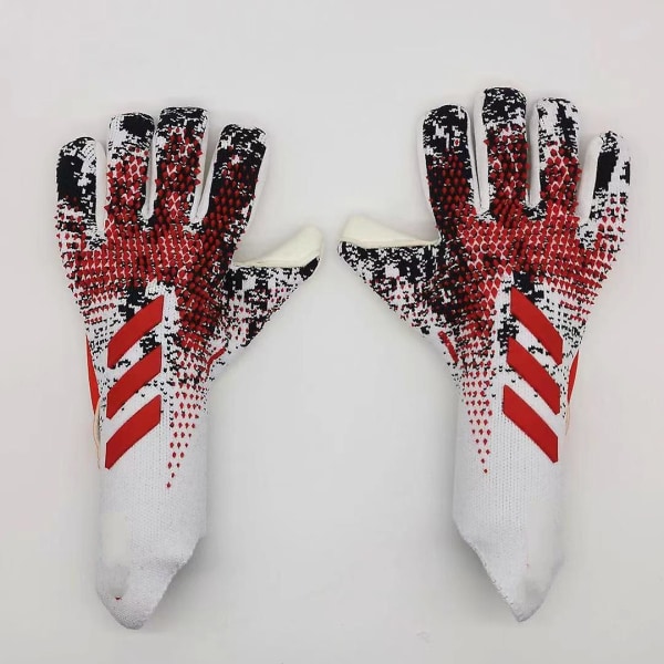 Professionella silikongummi Vattentäta halkfria handskar Latex Fotbollshandskar för vuxna barn #1 red and white 9