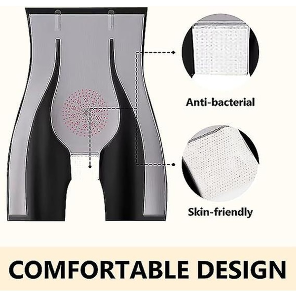Högmidjade Byxor med Magkontroll, Kvinnors Kroppsshapare Fiber Restoration Shaper Sömlösa Högmidjade Magkroppsshapewear Black 1pcs M