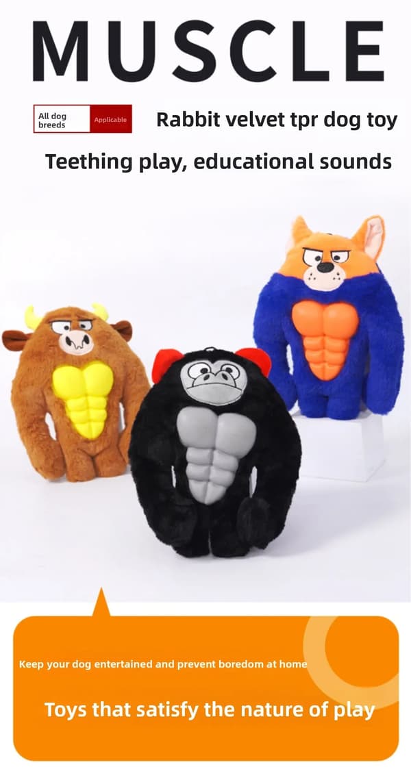 Interactive Chew Toy for Dogs - Phoesky - Plush + TPR - Bite Resistant - Self-Relieving