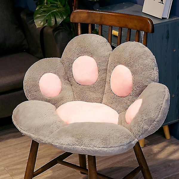 Kattens pote pute Søt sete pute Kattens pote form Lat sofa Bjørnens pote kontorstol pute Koselig varm plysj sofa dekorasjon pute #jjwj001 DeepGrey Small