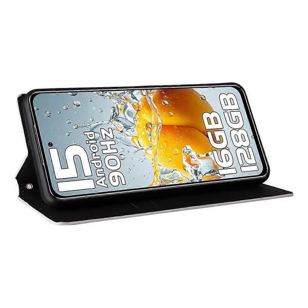 Kompatibelt för Oukitel C65 / C65 Pro Plånboksfodral Rombmönstrat Läder Telefonskal Silver