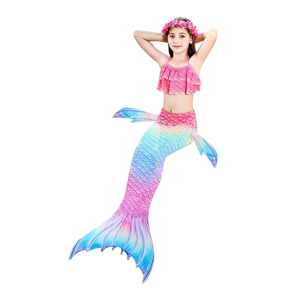 3-delt sæt piger havfrue hale bikini badetøj sæt STYLE 5 STYLE 5 120cm