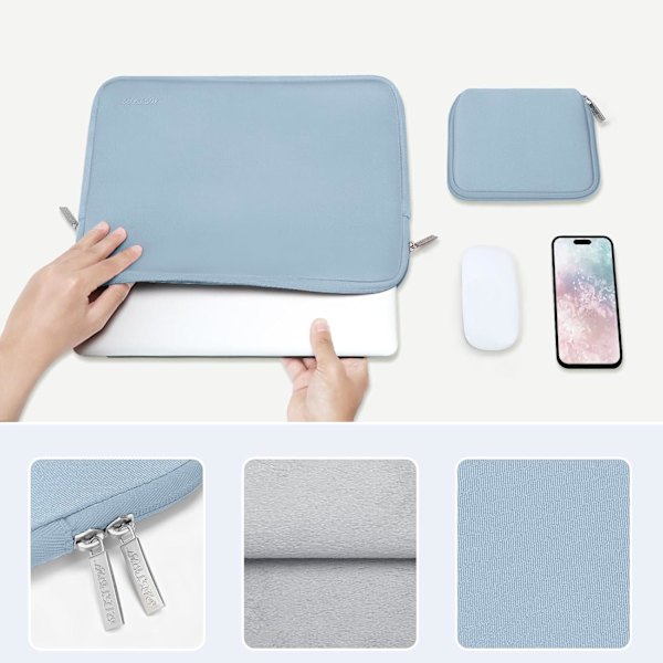 13\" MacBook Air & Pro Case 2016-2025 M1 M2 M3 M4 with Accessory Bag, Blue[JUN] blue