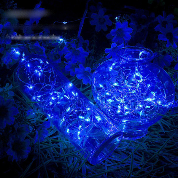 1m Mini LED Ljussträng Batteridriven Blå
