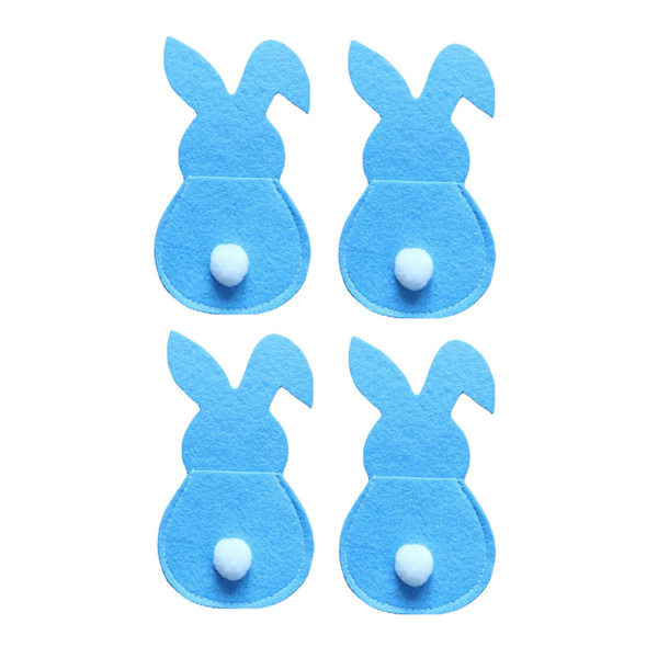 Köksredskapspåse | Påskkanin Köksredskapshållare - 4-pack/set Kanin Bestickpåse Blue