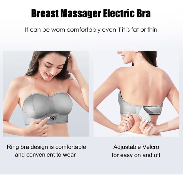 Elektrisk Bryst Massager BH, Bust Enhancer Vibrant Massager Bryst Skønhedsforstørrelse maskine Elektrisk Brystløft Massager med varm kompres red