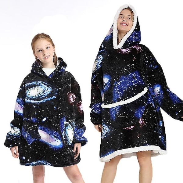 Vinter Sherpa Teppe Pluss Fleece Familie Matchende Hettemerker Jentegenser Avocado Hjemmetøy Milky Way KidSize