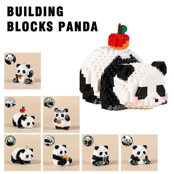 Panda Byggklossar Söt Cartoon Byggset Pedagogisk Leksak För Barn Pojkar Flickor Flower